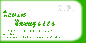 kevin mamuzsits business card